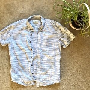 American Eagle Outfitters Blue/White SS Button Up